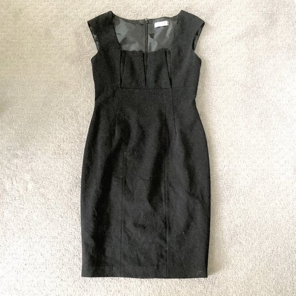 Calvin Klein Dresses & Skirts - Calvin Klein black sheath suiting dress, size 4.